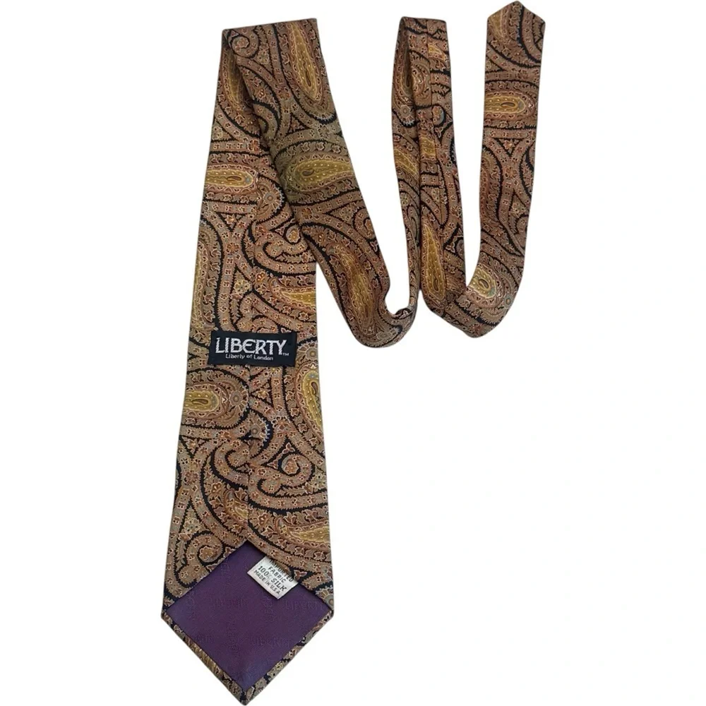 Liberty of London Multicolor Paisley Artsy 100% Silk Tie Career Special Occasion